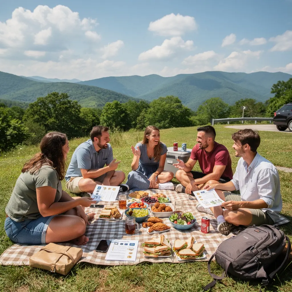 Malowniczy widok na górskie szlaki z zielonymi dolinami.